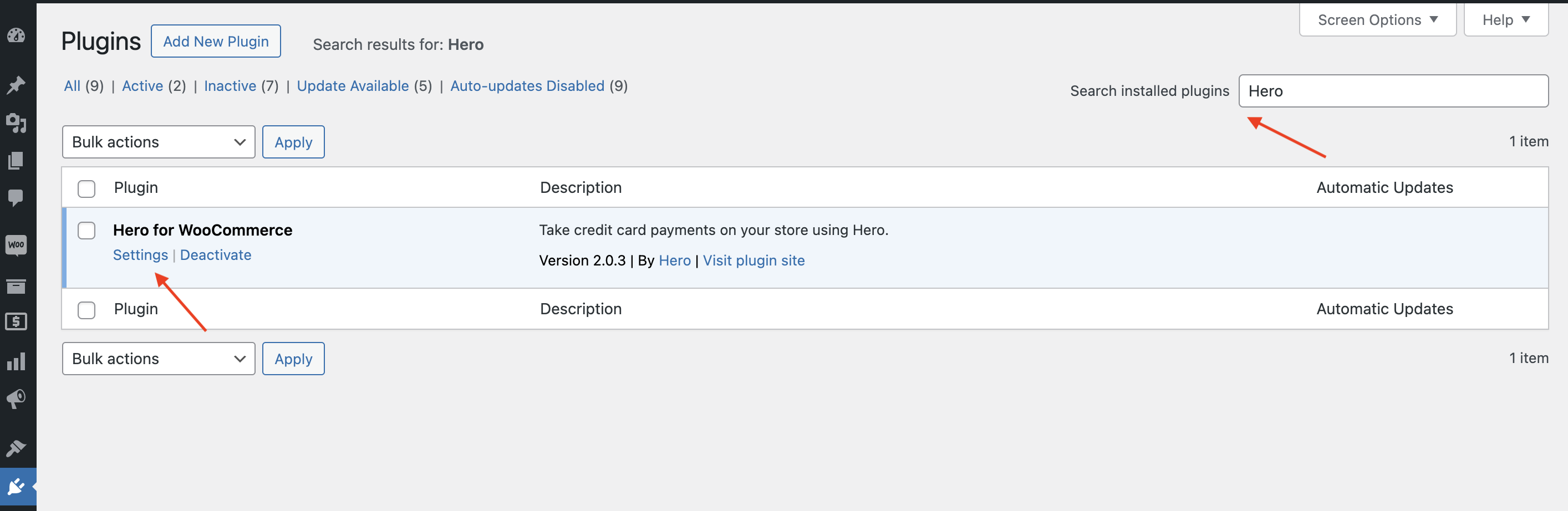 Cerca e configura plugin