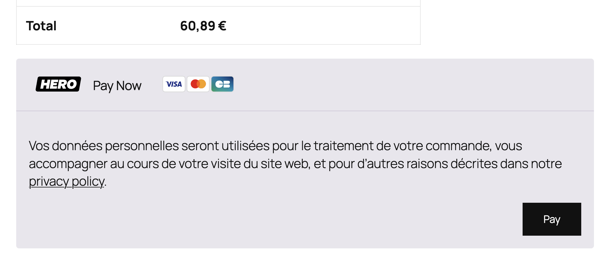 Metodo di pagamento Hero